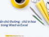 Topic 8: Chuyển chữ thường – in hoa trong word, excel