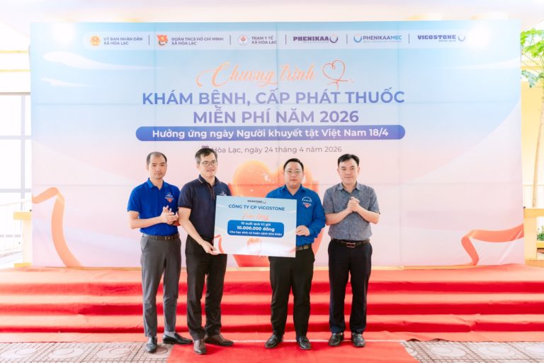 VICOSTONE – THÀNH VIÊN TẬP ĐOÀN PHENIKAA ĐỒNG HÀNH CHĂM SÓC SỨC KHỎE CỘNG ĐỒNG TẠI XÃ HÒA LẠC